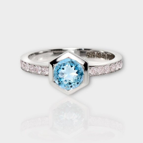 Blue Aquamarine Ring - Picture 2 of 8